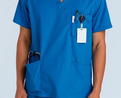 Men's Mandarin Collar D-Ring Scrub Top (Style 100-801)