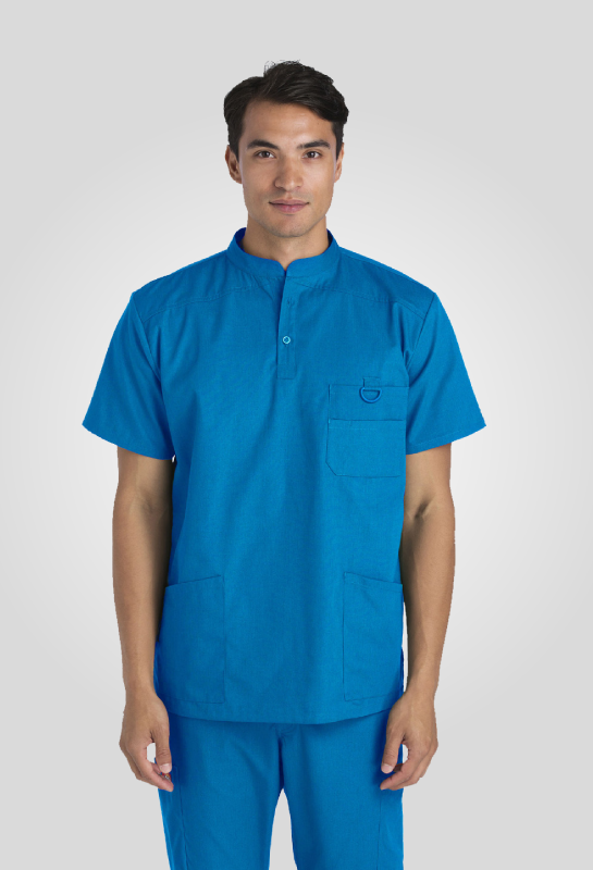 Men's Mandarin Collar D-Ring Scrub Top (Style 100-801)