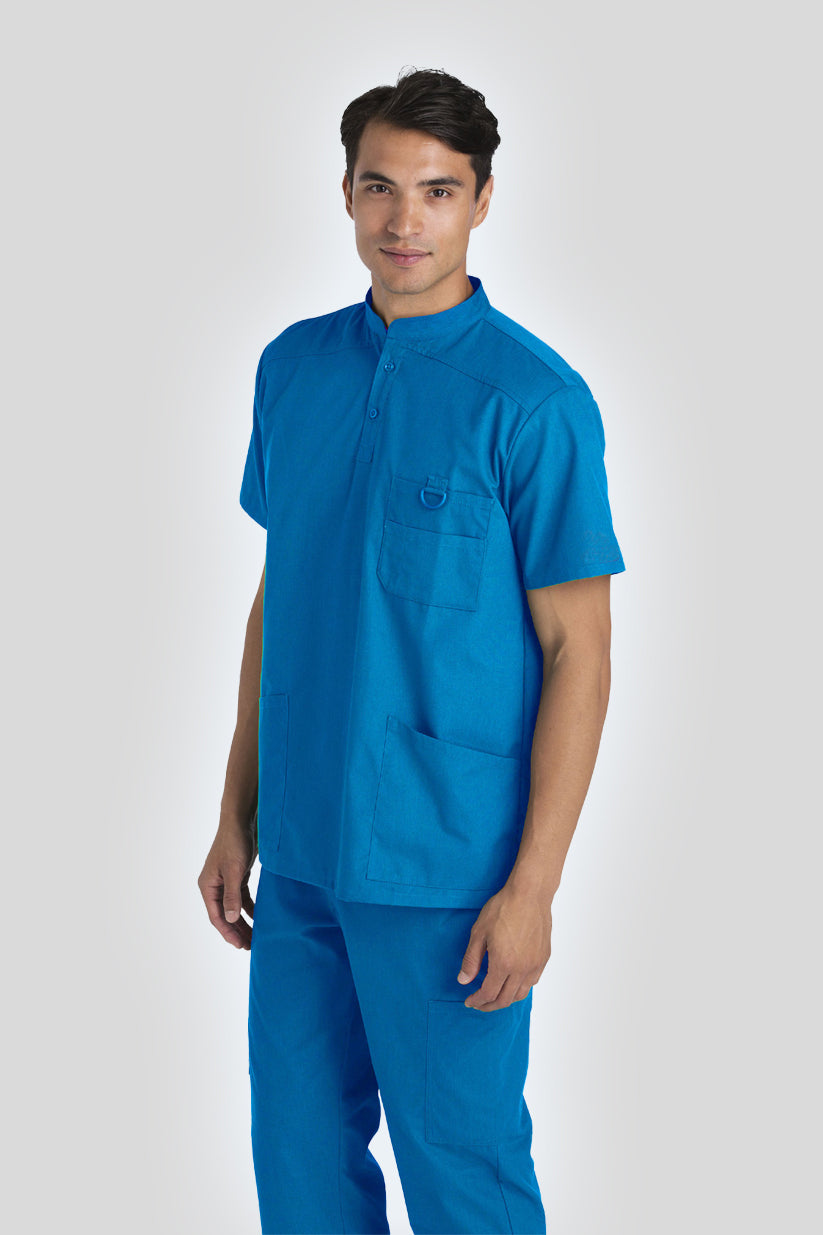 Men's Mandarin Collar D-Ring Scrub Top (Style 100-801)